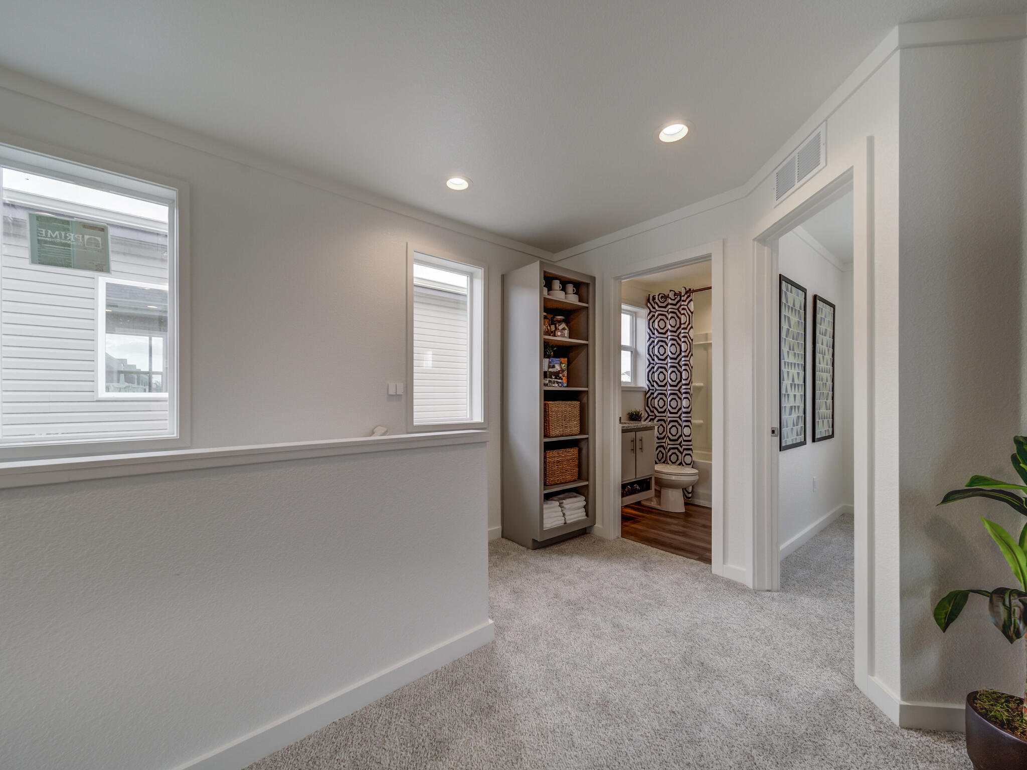 upstairs